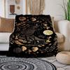 Golden Floral Night Sky Wall Art PrintBlanket Flannel Throw Blanket for Sofa, Bed, Travel, Camping, Office, Couch, Chair, And Bed Gift for C