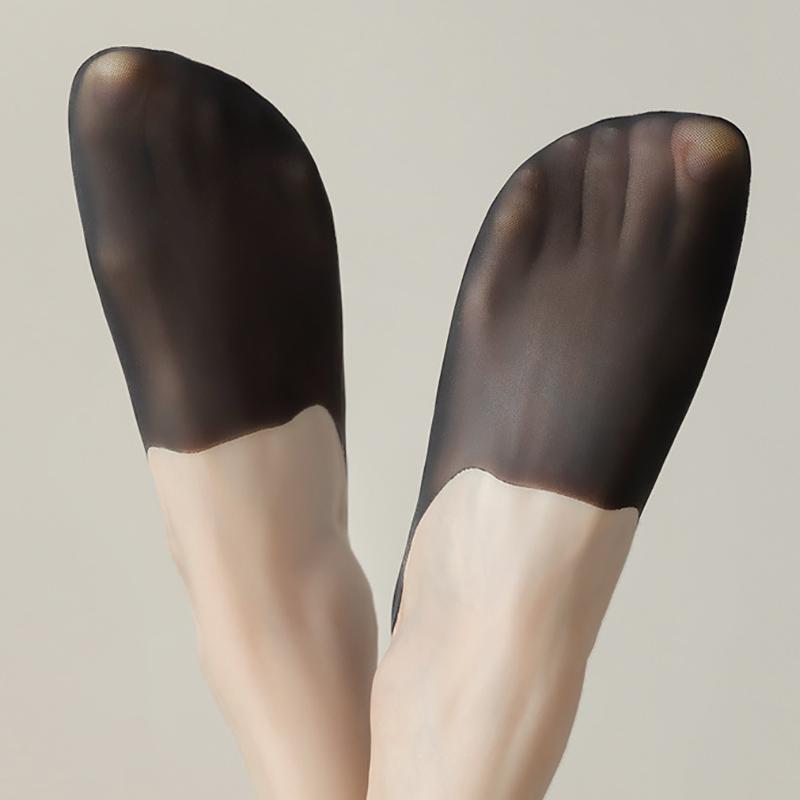 1 пара женских невидимых носков-лодочек, дышащие силиконовые нескользящие ультратонкие тапочки-носочки, высококачественные эластичные низкие носки из ледяного шелка