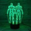 3D Ночник LED Мстители Железный Человек и Капитан Америка для детей