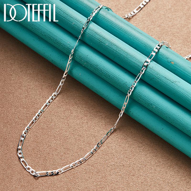 925 Sterling Silver Jewelry 16/18/20/22/24/26/28/30 Inch Side Chain Fashion Necklace