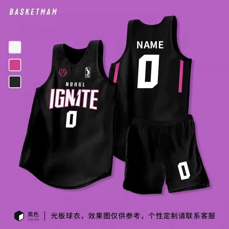 Mens Youth Basketball Jersey Set Quick Dry Sleeveless V-Neck Team Uniform Custom Print