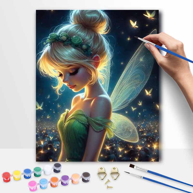 Disney Анимация Динь-Динь цифровая масляная живопись DIY ручная раскраска картина домашний декор, красивый набор настенного декора с изображением феи