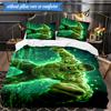 3PCS Green Hero Printed Bedding Set For Bedroom dormitory,  Includes 1 Duvet Cover & 2 Pillowcases for All Seasons Home Decor Fan gifts