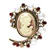 New Beauty Head Embossed Brooch 20 Styles Available Classic Fashion Pin Wedding Party Jewelry Pearl Rhinestone Material