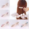 Women Rhinestones Crystal Pearl Spring Clip Hairpins Fashion Barrette