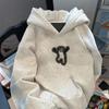 Унисекс толстовка с капюшоном в стиле хай-стрит из чистого хлопка - Повседневная свободная посадка для осени/зимы