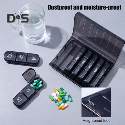 Еженедельный органайзер для таблеток, контейнер для хранения, пищевой, без BPA, большой емкости, с несколькими отделениями, пыленепроницаемый, портативный, дорожный контейнер для таблеток