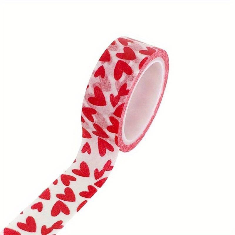 1 рулон красной ленты с узором «Любовь» для самостоятельного изготовления декоративной бумажной ленты для поделок на День святого Валентина