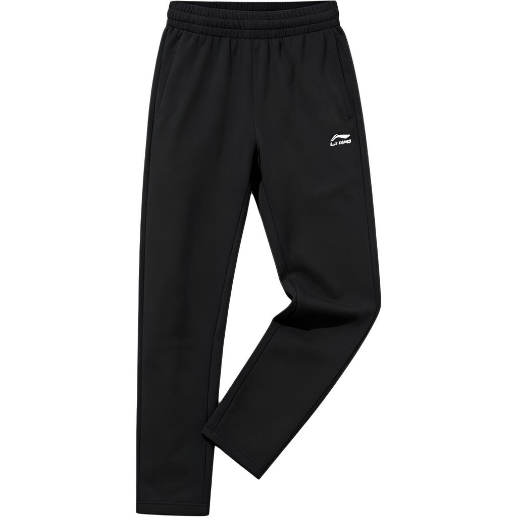 Li-Ning Хлопковые спортивные брюки с карманом на молнии, прямые, свободные, удобные, приятные к телу, мужские штаны ASWKC03-21