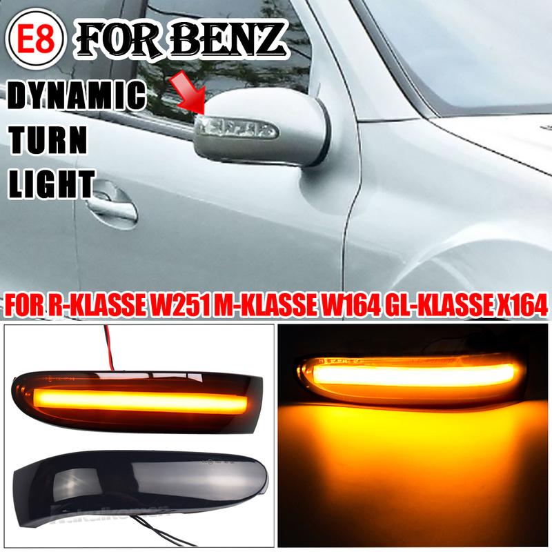 2X LED Dynamic Turn Signal Light Sequential Mirror Blinker Lamp For Mercedes-Benz M ML GL Class W164 X164 W251 ML350 ML300 R300