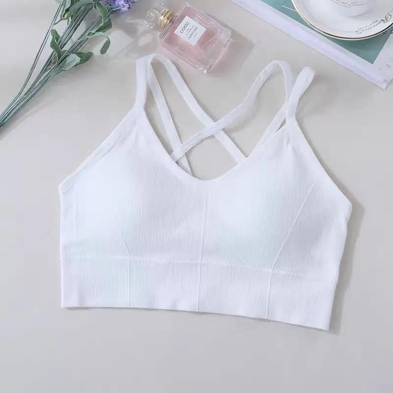 Женский поперечный вырез с полой красотой сзади, верхняя трубка с ремешком, нижняя рубашка, фитнес-бюстгальтер, жилет для йоги без стального кольца, студенческое нижнее белье, бюстгальтер пуш-ап, топ