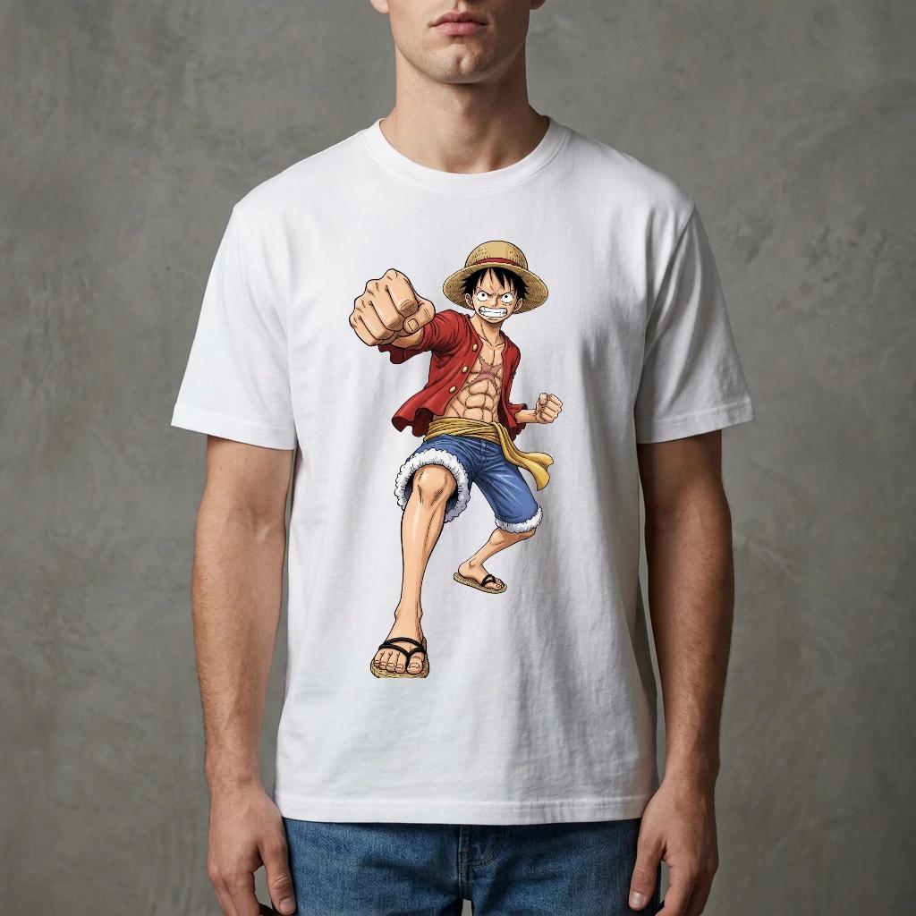 One Piece Monkey D. Luffy Classic Pose 2026 Men's Kids Sports Casual T - Shirt, Breathable Soft Fabric Graphic Print