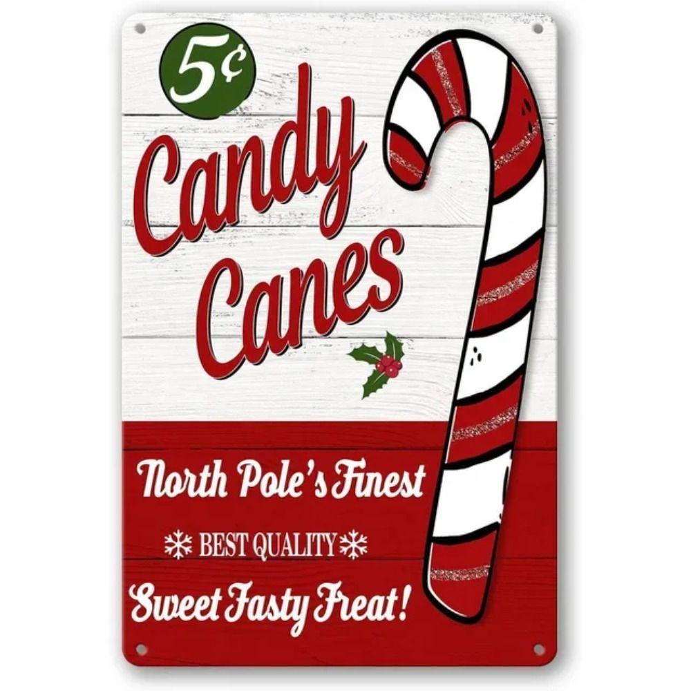 Счастливого Рождества Металлическая табличка Санта, Праздничный новогодний настенный декор 20x30см