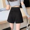 2024 Осень/Зима Женские шерстяные шорты А-силуэта с высокой талией - Приталенные с широкими штанинами, подчеркивающие ягодицы