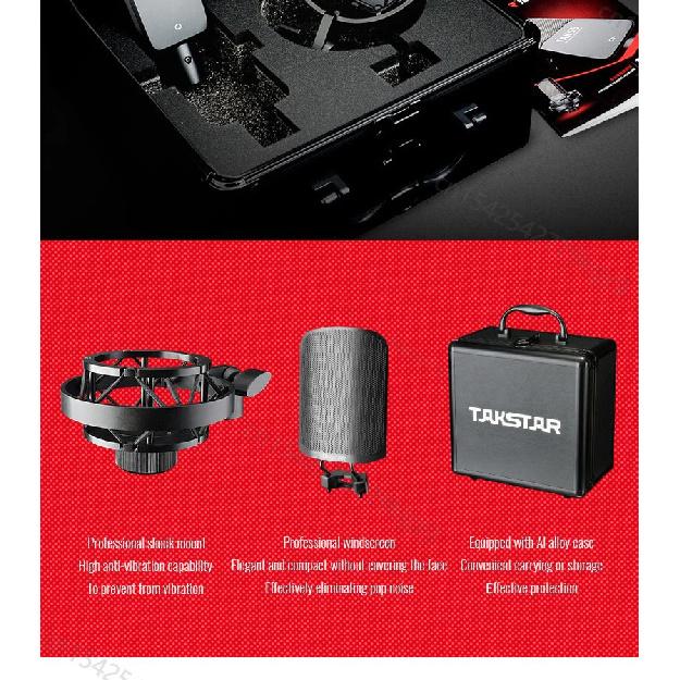 Takstar TAK55 Professional Recording Microphone with Shock Mount and Pop Filter For Vocal Recording Podcasting Live Streaming