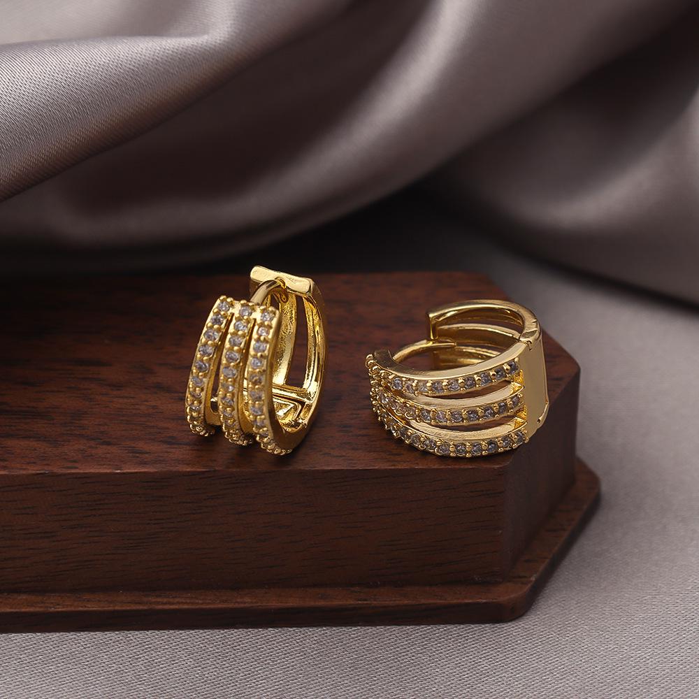 Элегантные серьги с иглами из серебра 925 пробы: Универсальные французские серьги-кольца из меди в нескольких стилях для изысканного образа