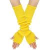Autumn and Winter Knitted Gloves Women Warm Solid Color Extended Arm Cover Long Finger Sleeves Exposed Gloves Fingerless Gloves