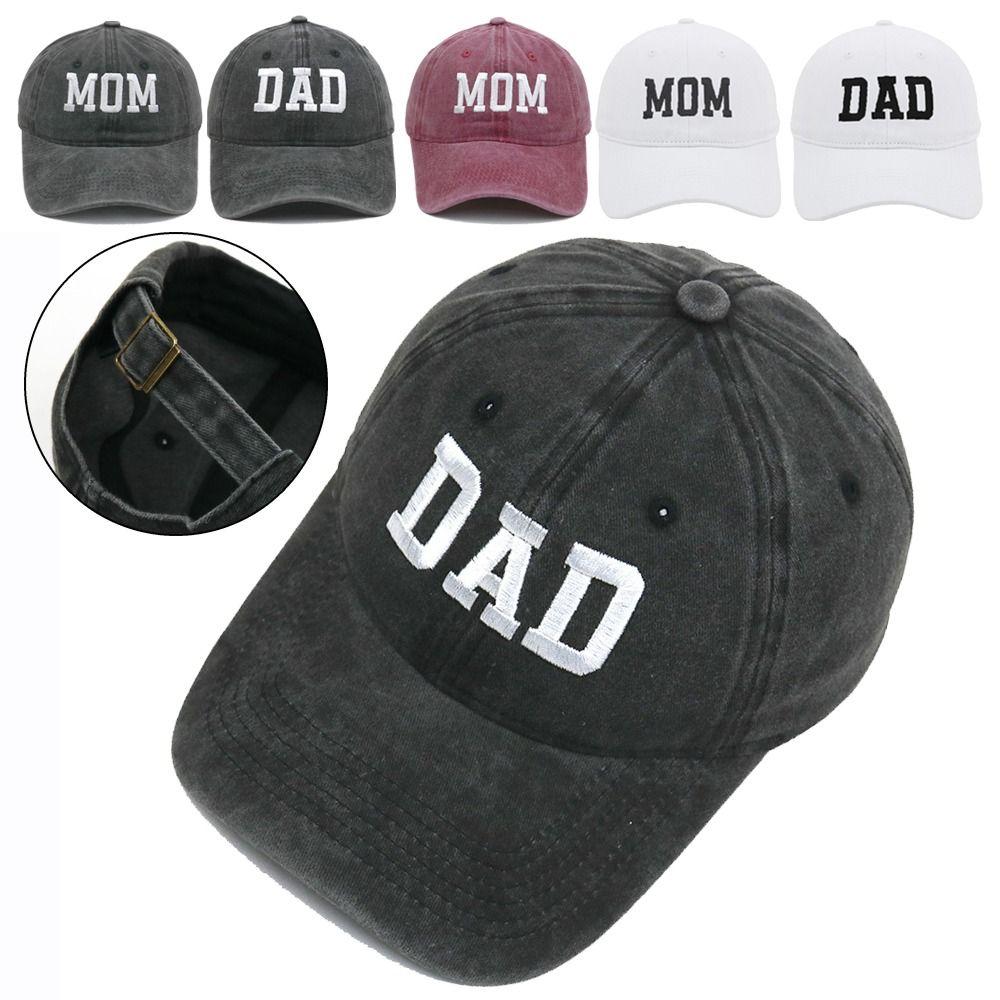 Visors DAD MOM Embroidery Baseball Caps Adjustable Sunscreen Hats Distressed Faded Cap