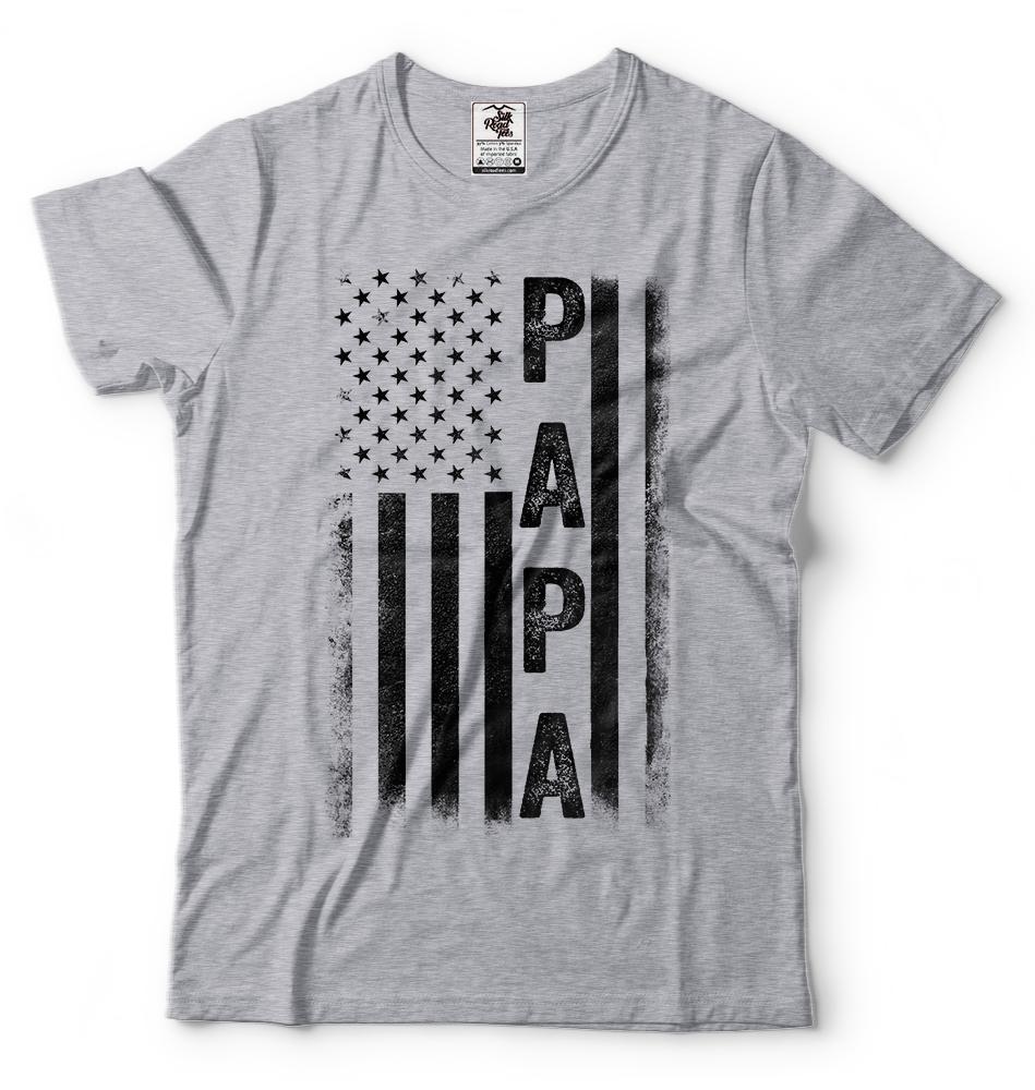 Papa And Dad Gift Tshirt Fathers Day Gift For Grandpa Dad Gifts American Papa