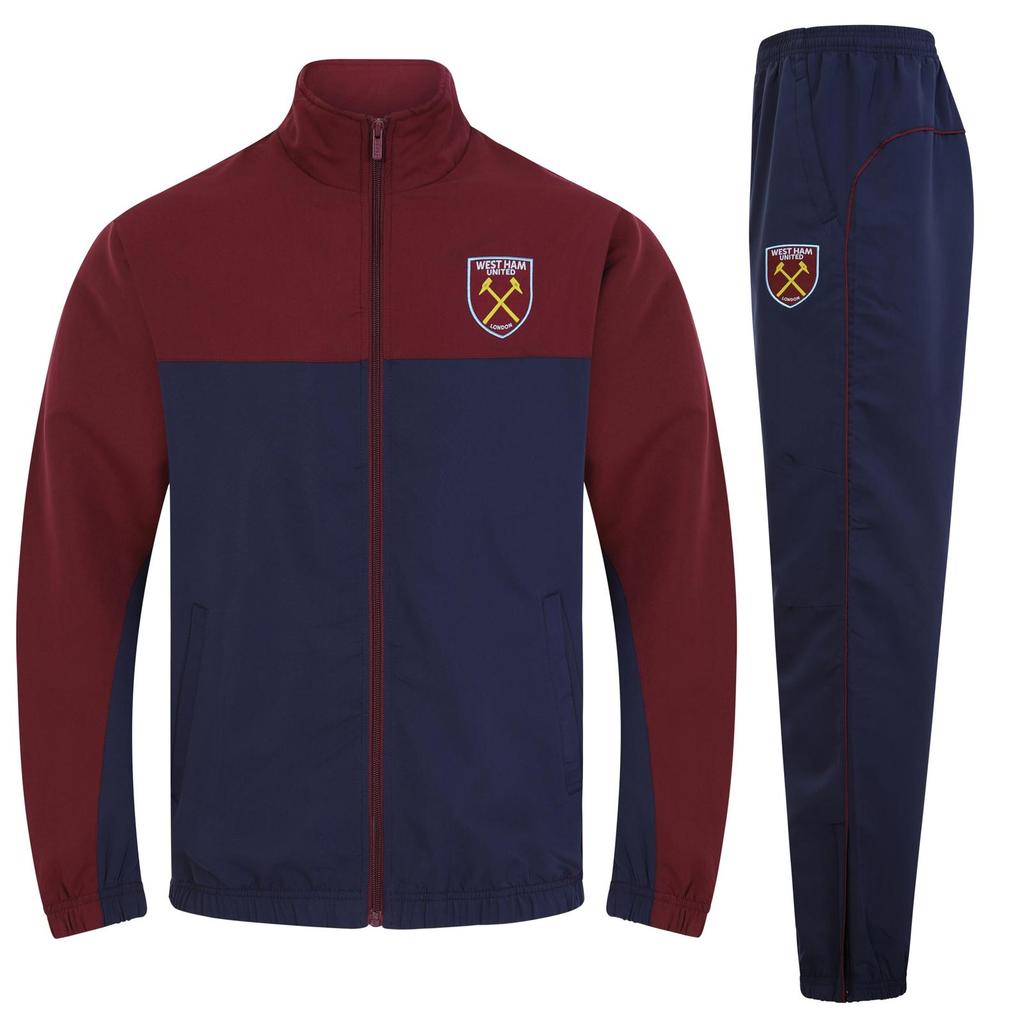 West Ham United FC Mens Crest Two Tone Tracksuit