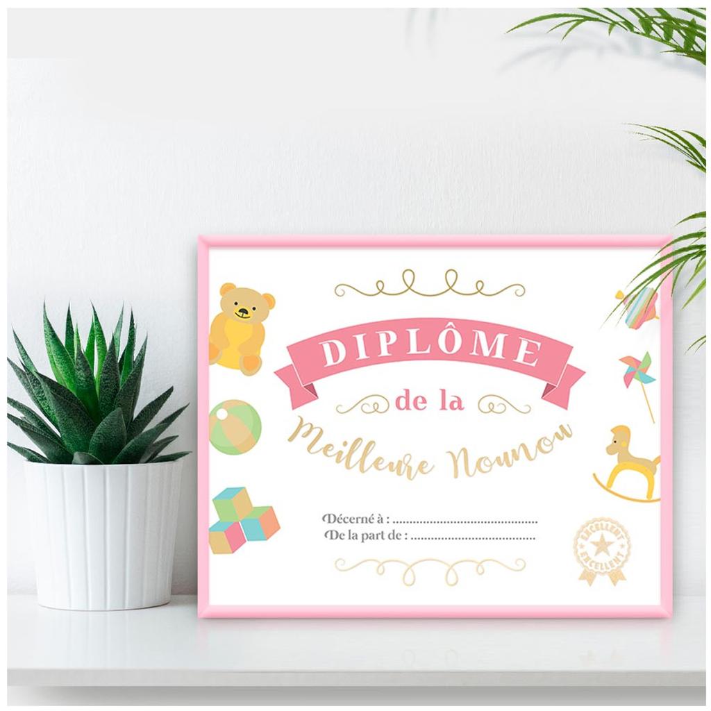 Les Trésors De Lily [A3455] - Multicolored 'Best Nanny' Diploma Frame - 25x20 Cm