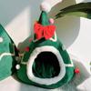 Christmas Cat Bed for Indoor Cats Cozy Kennel Cave Shelter Warm Cute