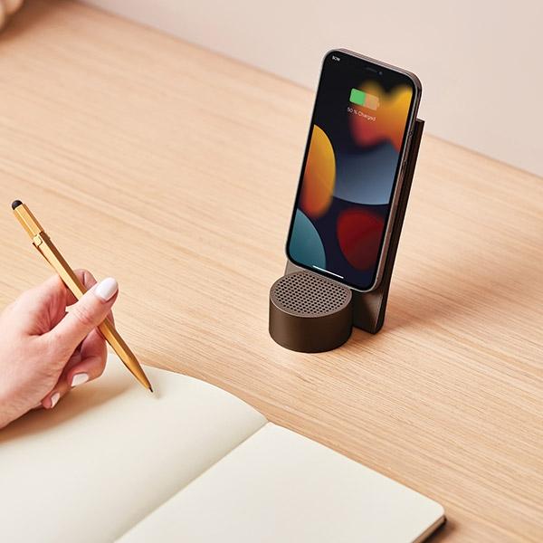 Lexon City Energy Pro Ładowarkaindukcyjna 10W z głośnikiem bluetooth brązowy/bronze LD145BZ