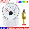 7 Color LED 52MM Water Temperature Gauge + Water Temp Sensor 12MM,14MM,16MM,17MM,21MM for Marine Boat Yacht Car Flash Warning
