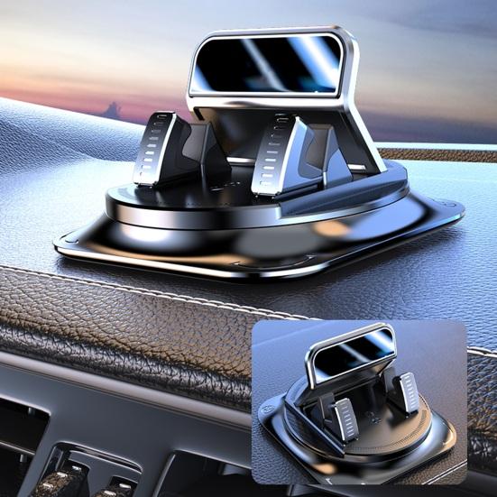 Dashboard Car Phone Mount 360 Degrees Rotatable Phone Holder with Non-Slip Pad One-Hand Operation Parking ID Plate Holder for IPhone for Android