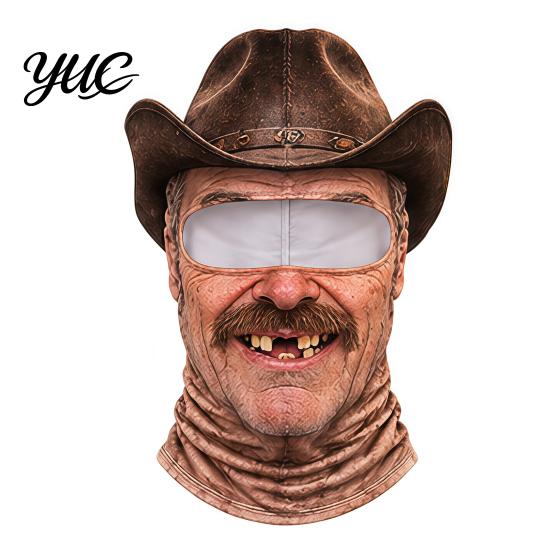 Уютный головной убор, смешная лыжная маска старика, Балаклава с реалистичным принтом лица для катания на сноуборде, Зимний, Ветрозащитный, Полный костюм для катания на велосипеде, лыжах, активного отдыха