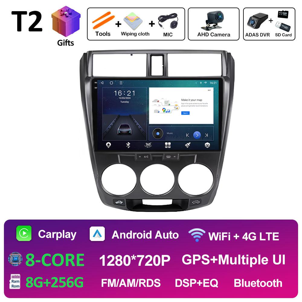 Android 14 Car Multimedia Video Radio Player For Honda City 2008 2009 2010 2011 - 2014 Wireless Carplay Autoradio Bluetooth WIFI