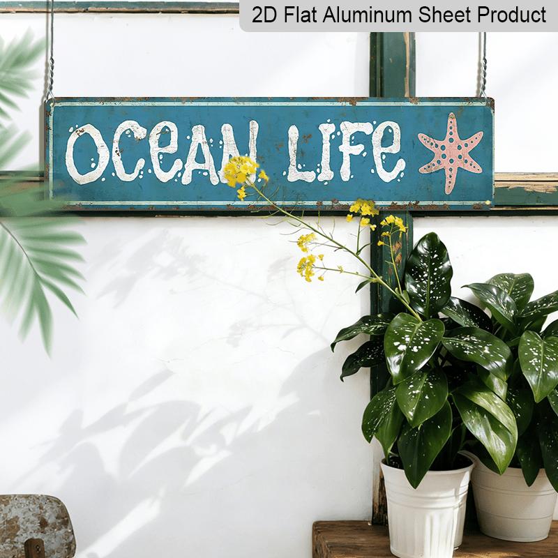15.7×3.94inch Room Decor Sea Life "Vintage Aluminum Signage - Aluminum Decorative Sign | UV Printed, Durable Metal Wall Art for Home, Bar, Cafe and