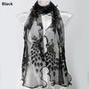 Women Peacock Flower Embroidered Lace Scarf Long Soft Wrap Shawl