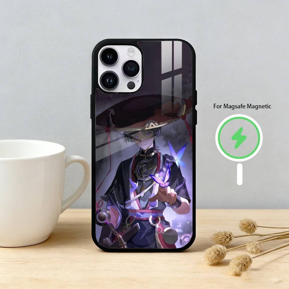 Чехол для телефона S-Scaramouche Genshin Impact для iPhone 17,16,15,14,13,12,Plus,Pro,Max Для магнитной беспроводной зарядки