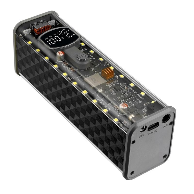 Корпус Powerbank для ноутбука 65 Вт на 8 аккумуляторов 18650 Оболочка не нужна Сварка Легкая сборка Тип C/DC3.8x1.35mm/DC5.5x2.1mm