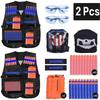 2er Tactical Vest Jacket Set Nerf N-Strike Elite Set, Children's Nerf Vest, Tactical Vest, Nerf Accessories Set Kids Tactical Vest with 80 Darts Refil