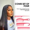 4Pcs Wide Tooth Curl Comb Detangling Comb Texture Comb For Women Curly Wet/Dry Wavy Thick Hair Wigs Salon Barber Hairstyle Tool