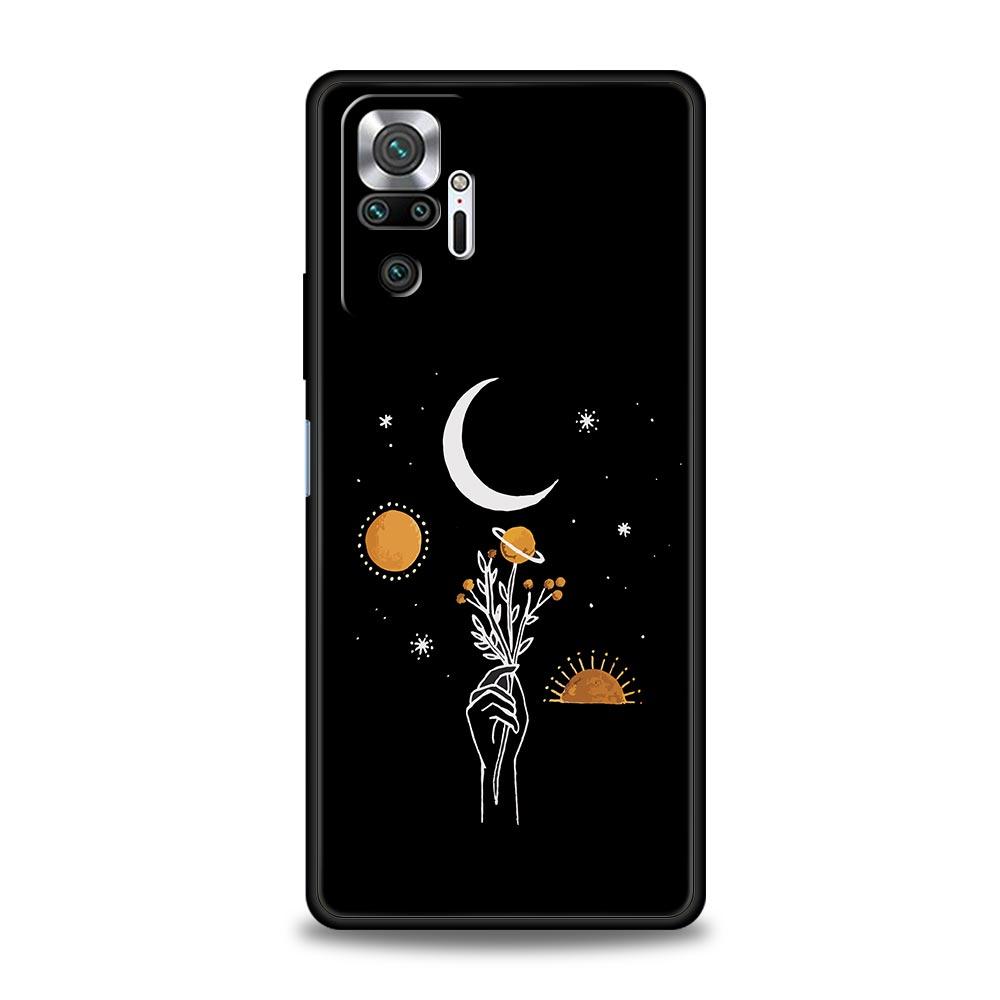 Simplicity Line Art Sun Moon Phone Case For Xiaomi Redmi Note 13 12 5G 9S 9 8 10 11 Pro 4G 9T 13C 12C 10C 9C 9A 7 Pro Soft Cover
