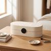 Оранжевый контейнер для хранения Элегантная кожаная шкатулка для драгоценностей Овальная крышка Органайзер