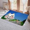 Inoue Toro Cute Cat Floor Mat Eco  Flannel Doormat Non Slip Odorless Indoor Floor Rug Soft Short Plush Home Mat