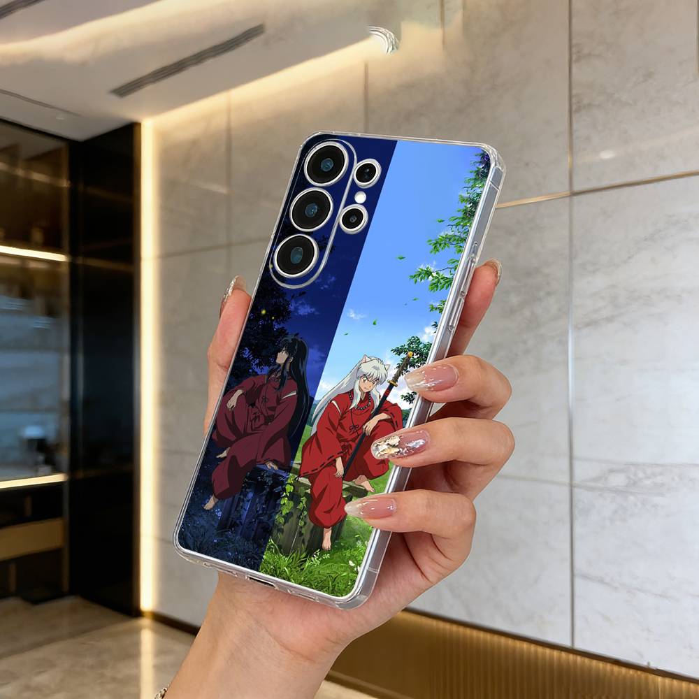 Чехол для телефона 'Полудемон -нуяша' для Samsung S25, S24, S21, S22, S23, S30, Ultra, S20, Plus, Fe, Lite, Прозрачная крышка