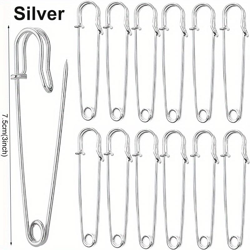 20 шт. Английские булавки 7,5 см, большие английские булавки, прочные английские булавки для одежды, кожи, холста, одеял, поделок, юбок, килтов