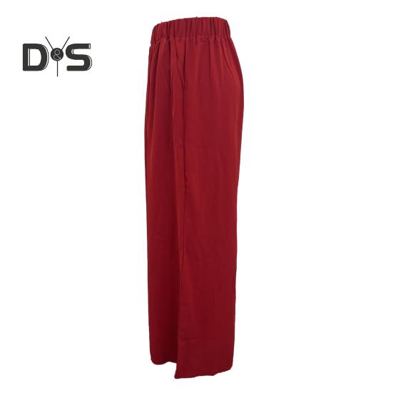 Women Pants Oversize Wide Leg Elastic Waist Casual Trousers Loose Fit Solid Color Thin Long Pants Daily Wear