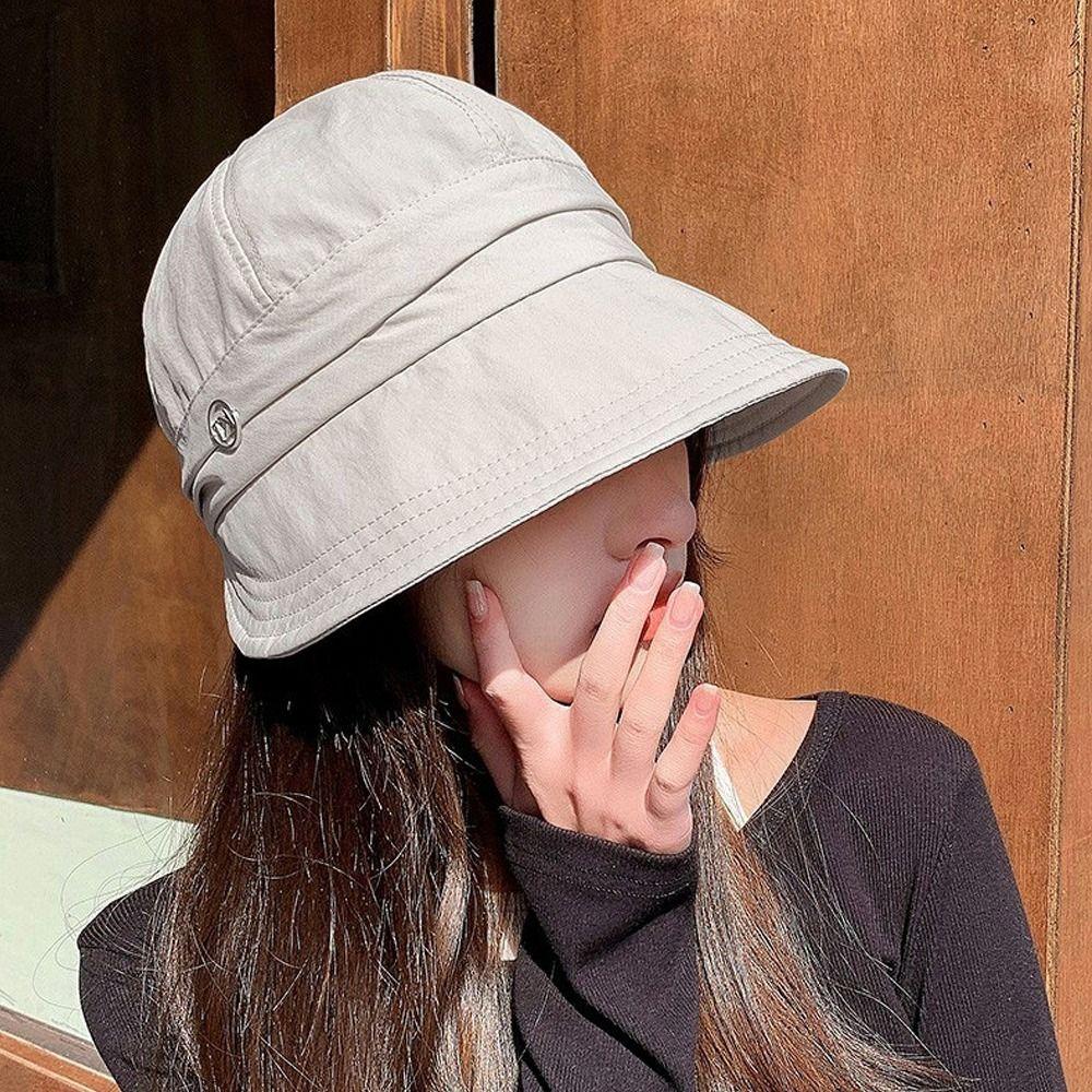Simple Adjustable Sunshade Hat Big Brim Anti-UV Visor Cap Foldable Spring Summer Outdoor Sun Hat Women Men