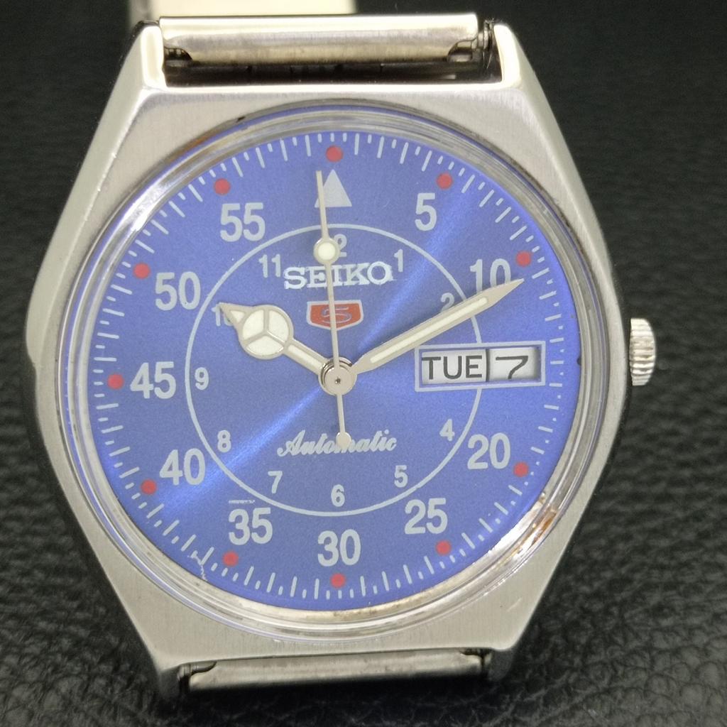 ОРИГИНАЛЬНЫЕ ВИНТАЖНЫЕ МУЖСКИЕ ЧАСЫ SEIKO 5 AUTOMATIC 6309A JAPAN С СИНИМ ЦИФЕРБЛАТОМ a701621-5