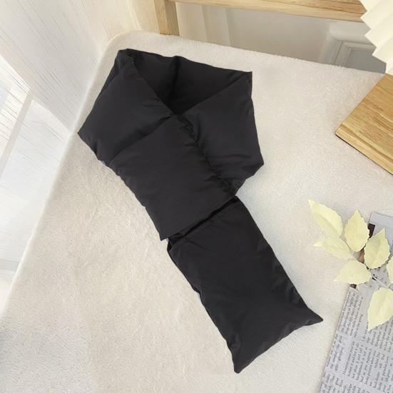 Down Scarf with Pocket Design Solid Color Waterproof Wear-Resistant Winter Versatile Scarf Daily Outdoor