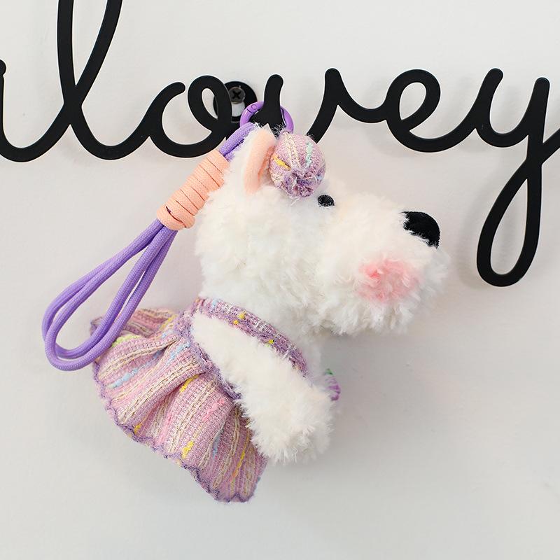 Internet celebrity West Highlands plush dog scrawled puppy plush pendant cartoon doll with keychain bag
