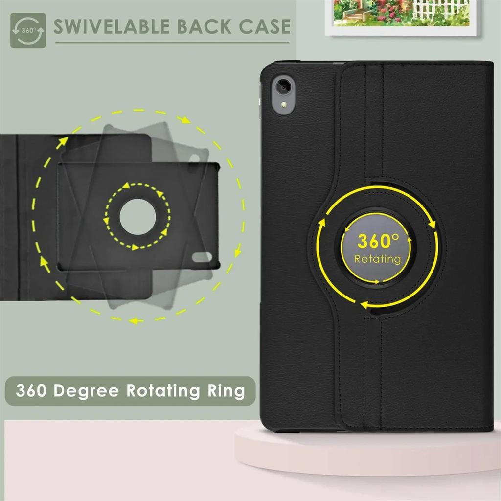 Чехол для планшета Xiaomi Pad 6S Pro 12,4 дюйма из искусственной кожи с вращающейся на 360° подставкой, высококачественный защитный чехол