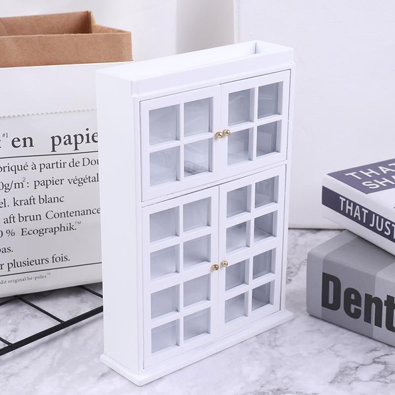 1/12 Dollhouse Miniature Furniture White Kitchen Dining Cabinet Display Shelf