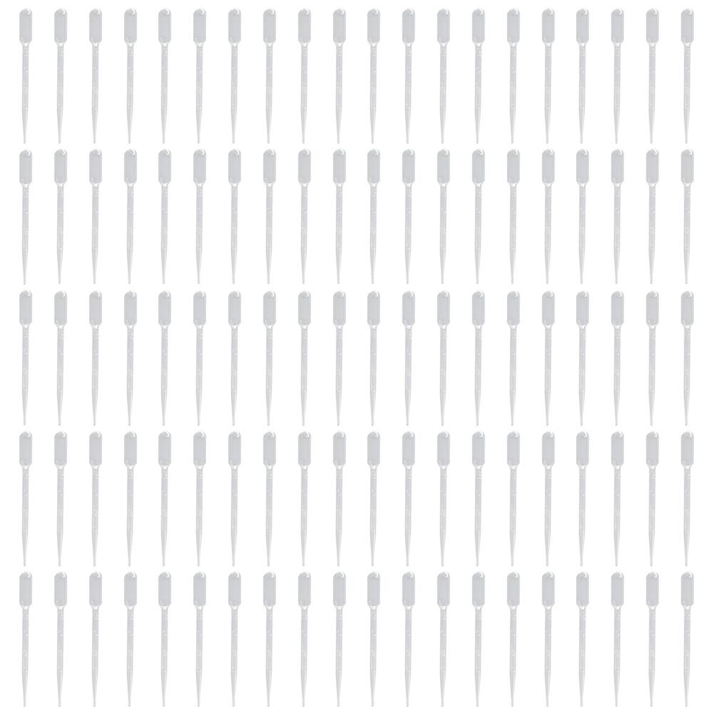 100Pcs Plastic Transfer Graduated Pipettes Clear Eye Dropper Set 2ml Liquid Dropper Science and Lab
